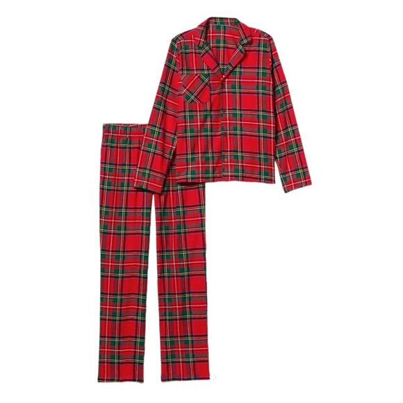 Old Navy Flannel Pajamas Red Green 2-Piece Set Lounge Pants Womans XXL JJ3431 - Picture 1 of 5